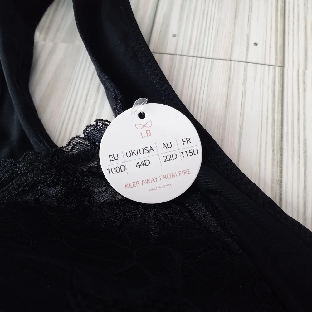 The Lacy Bra Black Floral Lace 44D